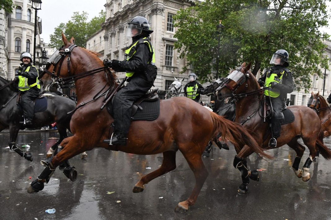 chaos-on-whitehall-as-police-horse-bolts-during-clash-with-black-lives-matter-activists