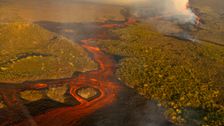 tallest-galapagos-volcano-erupts,-spewing-lava,-ash