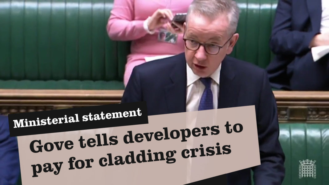 ‘leaseholders-are-blameless’-–-gove-tells-developers-to-pay-for-cladding-scandal