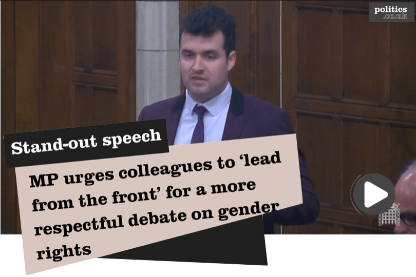 mp-urges-colleagues-to-‘lead-from-the-front’-for-a-more-respectful-debate-on-gender-rights